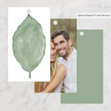 "Painted Leaf" - Wedding Favor Tags in Leaf by Katharine Watson - Back of Card Options