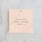 "Twirl Monogram A" - Wedding Favor Tags in Blush by Ariel Rutland - Front