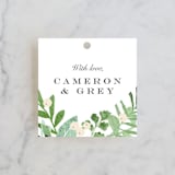 "Leafy ampersand" - Wedding Favor Tags in Mint Leaf by Jennifer Wick - Front