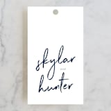 "Funky Names" - Wedding Favor Tags in Navy by Phrosné Barwood - Front