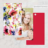 "Technicolor Flora" - Wedding Favor Tags in Poppy by Angela Marzuki - Back of Card Options