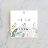 "Grande Botanique" - Wedding Favor Tags in Mist by Bonjour Paper - Front