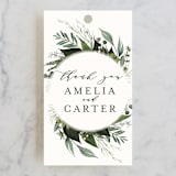"Natures Greens" - Wedding Favor Tags in Ivory by Susan Moyal - Front
