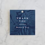 "Floral screenprint" - Wedding Favor Tags in Navy by Jennifer Wick - Front