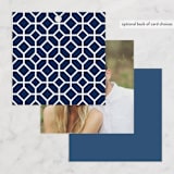 "Floral screenprint" - Wedding Favor Tags in Navy by Jennifer Wick - Back of Card Options