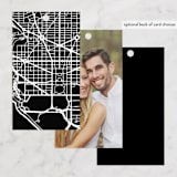 "Skyline - Washington DC" - Wedding Favor Tags in Magenta by Laura Condouris - Back of Card Options