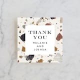 "Terrazzo Frame" - Wedding Favor Tags in Mustard by Amy Payne - Front