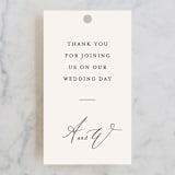 "Timeless" - Wedding Favor Tags in Taupe by Leah Bisch - Front