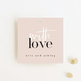 "Loved" - Wedding Favor Tags in Champagne by Angela Garrick - Front