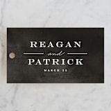 "Library Square" - Wedding Favor Tags in Charcoal by Meagan Christensen - Front