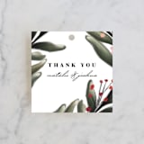 "Floral Square" - Wedding Favor Tags in Classic Red by Dane Great Designs - Front