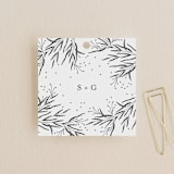"A Sketched Wreath" - Wedding Favor Tags in Concrete by Plain White Paper Co - Front