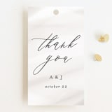 "Overjoyed" - Wedding Favor Tags in Taupe by Ana Sharpe - Front