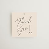 "Modern Aligned" - Wedding Favor Tags in Creampuff by Carolyn MacLaren - Front