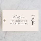 "Engraved" - Wedding Favor Tags in Charcoal by Claudia Orengo - Front