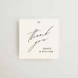"Delicate Script" - Wedding Favor Tags in Cotton by Angela Thompson - Front