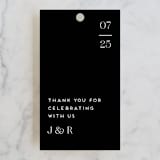 "Aligning" - Wedding Favor Tags in Tuxedo by Genna Blackburn - Front