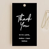 "Brushy frame" - Wedding Favor Tags in Midnight by Stacey Meacham - Front