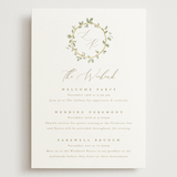 "Canopy" - Wedding Weekend Itinerary Cards in Ivy by Everett Paper Goods - Front