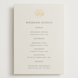 "Simple Seashell" - Wedding Weekend Itinerary Cards in Sand by Hannah Bowman - Front