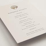 "Simple Seashell" - Wedding Weekend Itinerary Cards in Sand by Hannah Bowman - Detail