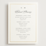 "Timeless" - Wedding Weekend Itinerary Cards in Linen by Erica Krystek - Front