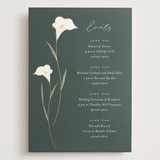 "Elegant Lillies" - Wedding Weekend Itinerary Cards in Forest by Stacey Meacham - Front