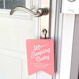 "Sleeping Baby Do Not Disturb Sign" - Wall Hanging in multicolorassorted-colors by Haven Print Co.