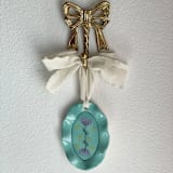 "Floral Ruffle Oval Wall Hanging" - Wall Hanging in green by Quiet Clementine