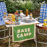 "Camp Explorer Base Camp Canvas Banner - Set of 1" - Wall Hanging in green by Jollity and Co