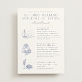 "Coastal Toile" - Wedding Weekend Itinerary Cards in Periwinkle by Jenna Holcomb - Front