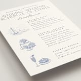 "Coastal Toile" - Wedding Weekend Itinerary Cards in Periwinkle by Jenna Holcomb - Detail