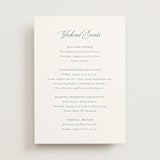 "Empire" - Wedding Weekend Itinerary Cards in Dusty Blue by Jennifer Postorino - Front