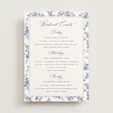"watercolor flowers crest" - Wedding Weekend Itinerary Cards in Dusty Blue by Cass Loh - Front
