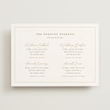 "kouignette" - Wedding Weekend Itinerary Cards in Chiffon by chocomocacino - Front