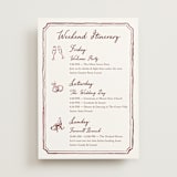 "Handwritten" - Wedding Weekend Itinerary Cards in Wine by Cass Loh - Front
