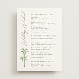 "Palm Monogram" - Wedding Weekend Itinerary Cards in Leaf by Olivia Raufman - Front