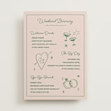 "Crazy Little Thing Called Love" - Wedding Weekend Itinerary Cards in Avocado by Helena Vitto - Front
