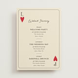 "Red Hearts" - Wedding Weekend Itinerary Cards in Champagne by Helena Vitto - Front