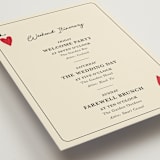 "Red Hearts" - Wedding Weekend Itinerary Cards in Champagne by Helena Vitto - Detail