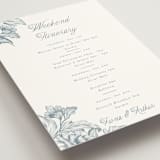 "Wreath In Bloom" - Wedding Weekend Itinerary Cards in Lake by Leah Bisch - Detail