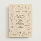 "Modern Fairy Tale" - Wedding Weekend Itinerary Cards in Rose by Helena Vitto - Front