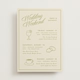 "rory" - Wedding Weekend Itinerary Cards in Olive by Ellen Schlegelmilch - Front