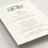"gates and pillars" - Wedding Weekend Itinerary Cards in Sap by Becky Nimoy - Detail