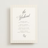 "Modern Romance" - Wedding Weekend Itinerary Cards in Almond by Eric Clegg - Front