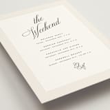 "Modern Romance" - Wedding Weekend Itinerary Cards in Almond by Eric Clegg - Detail