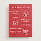 "Love in Bloom" - Wedding Weekend Itinerary Cards in Brick by Julia Liverton - Front