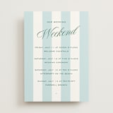 "Palm Stripes" - Wedding Weekend Itinerary Cards in Low Tide by Susan Zinader - Front