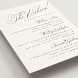 "Written with love" - Wedding Weekend Itinerary Cards in Noir Slate by Ana de Sousa - Detail