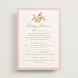 "Wildflower Wreath" - Wedding Weekend Itinerary Cards in Peony by Yaling Hou Suzuki - Front